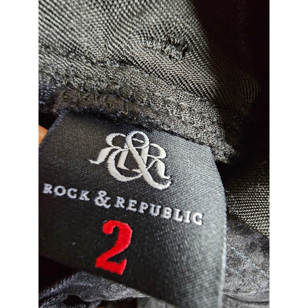 Rock & Republic Kashmiere Leopard Print Skinny‎ Jeans Grey Black Size 2M R010286 - Picture 14 of 14